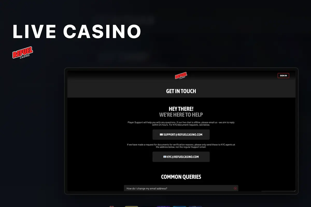 Livecasino hos Refuel Casino med Evolution och Pragmatic Play